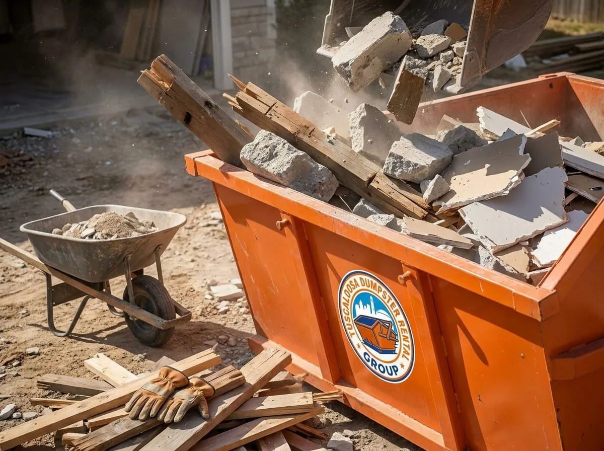 Concrete, Brick and Dirt in Tuscaloosa: Why Heavy Debris Needs a 10 Yard